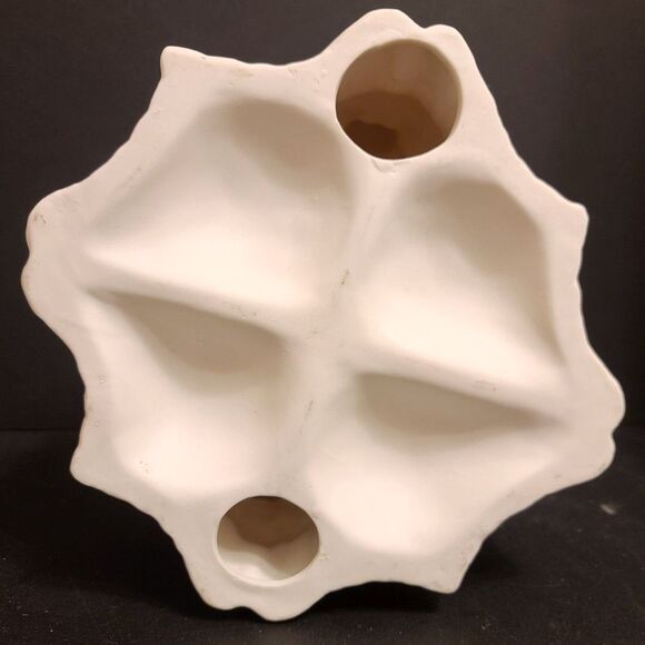 Vintage White Bisque Traditions‎ Angels 3-Sided Flower Pot Candle Holder 10" - Picture 4 of 5
